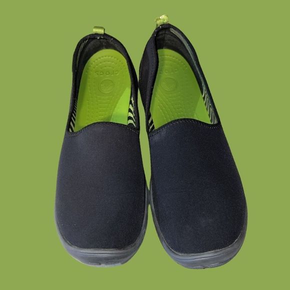 Women's Crocs Duet Busy Day Skimmer Black/Graphite Slip On Size 10.5 11 - Picture 2 of 6